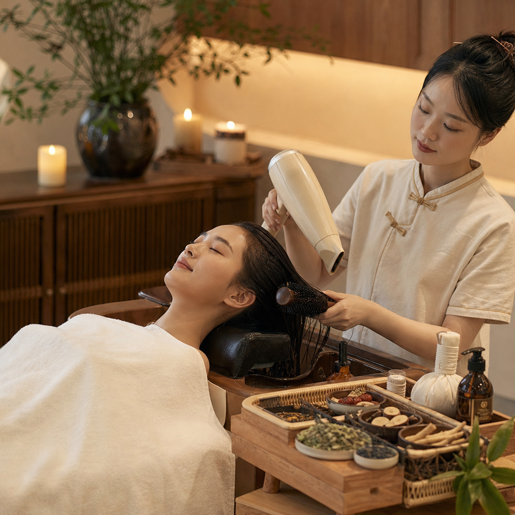 Gentle Hair Drying step 7 of the Vela Head Spa head spa experience