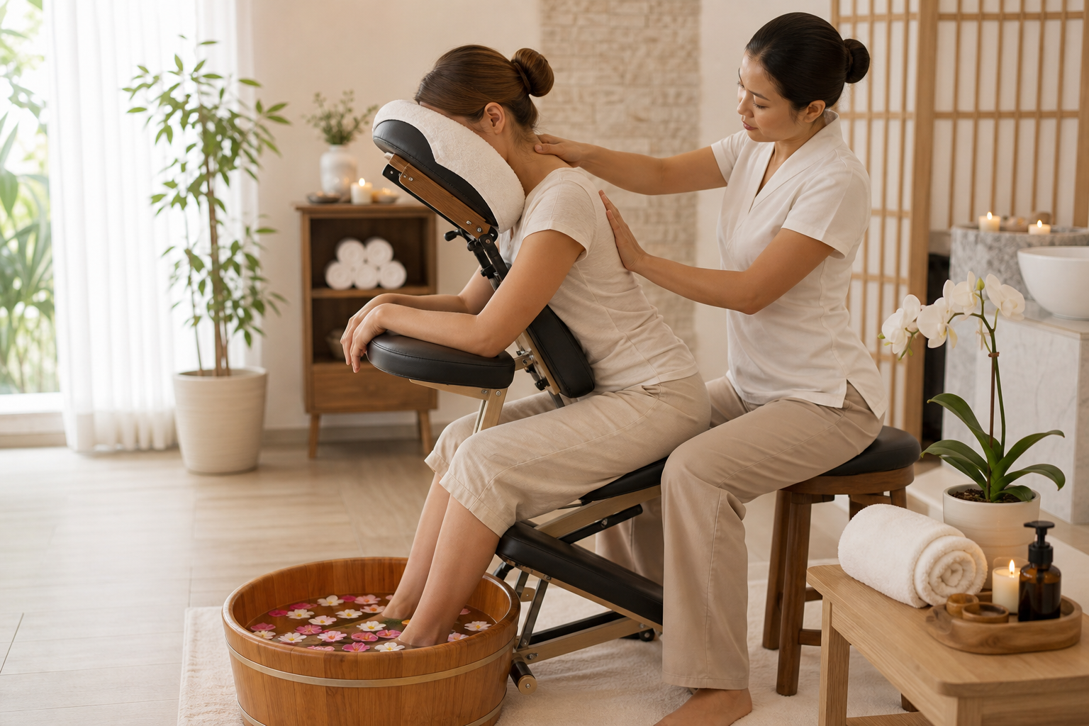 Chair and foot massage at ABC Foot Spa