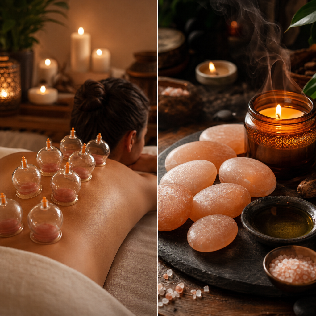Cupping therapy session included in the Deep Release Trio package