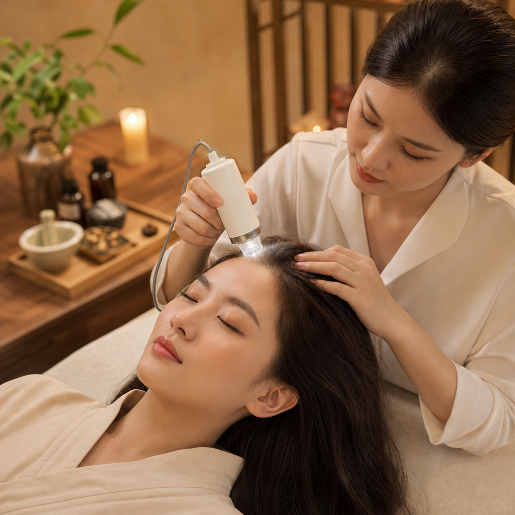 Personalized Scalp Analysis step 1 of the Vela Head Spa head spa experience